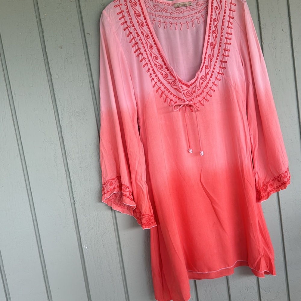 KHUSH Pink / Orange fade Embroidered Mini Dress - Picture 2 of 6